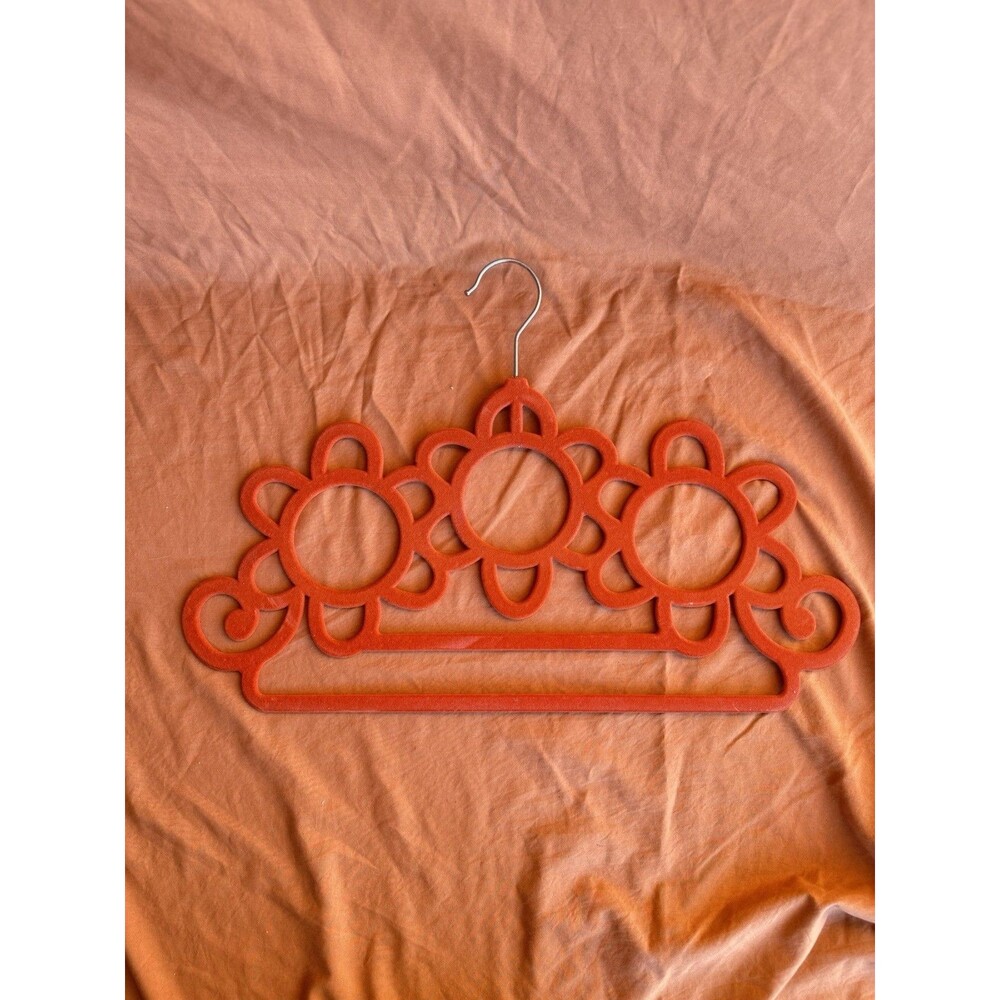 groovy orange tri flower clothing hanger made of felt